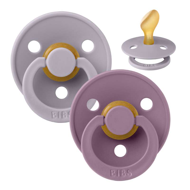 BIBS Anatomisk Colour Pacifier - 2-Pack - Size 2 - Natural rubber - Fossil Grey/Mauve