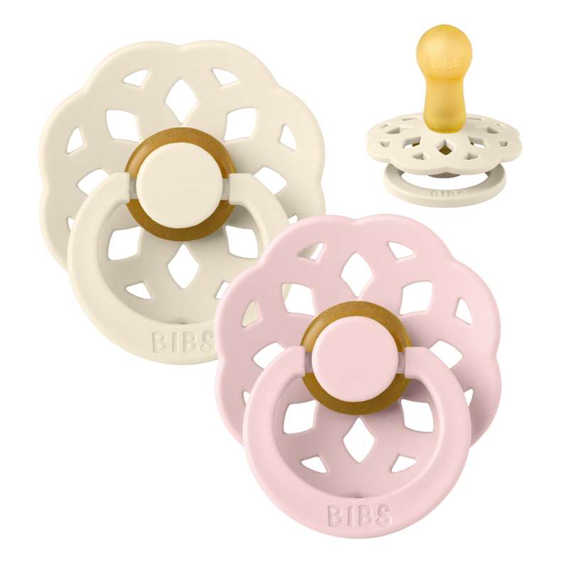 BIBS Boheme Pacifier - 2-Pack - Size 2 - Natural rubber - Ivory/Blossom