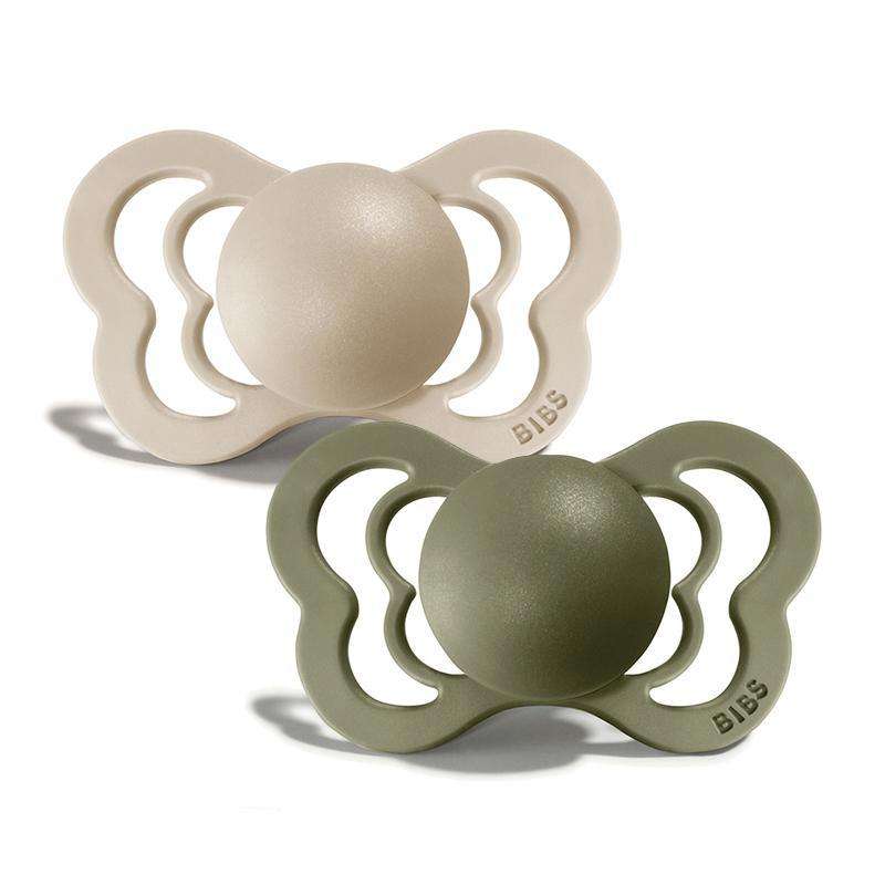 BIBS Couture Pacifier - 2-Pack - Size 1 - Natural rubber - Vanilla/Olive