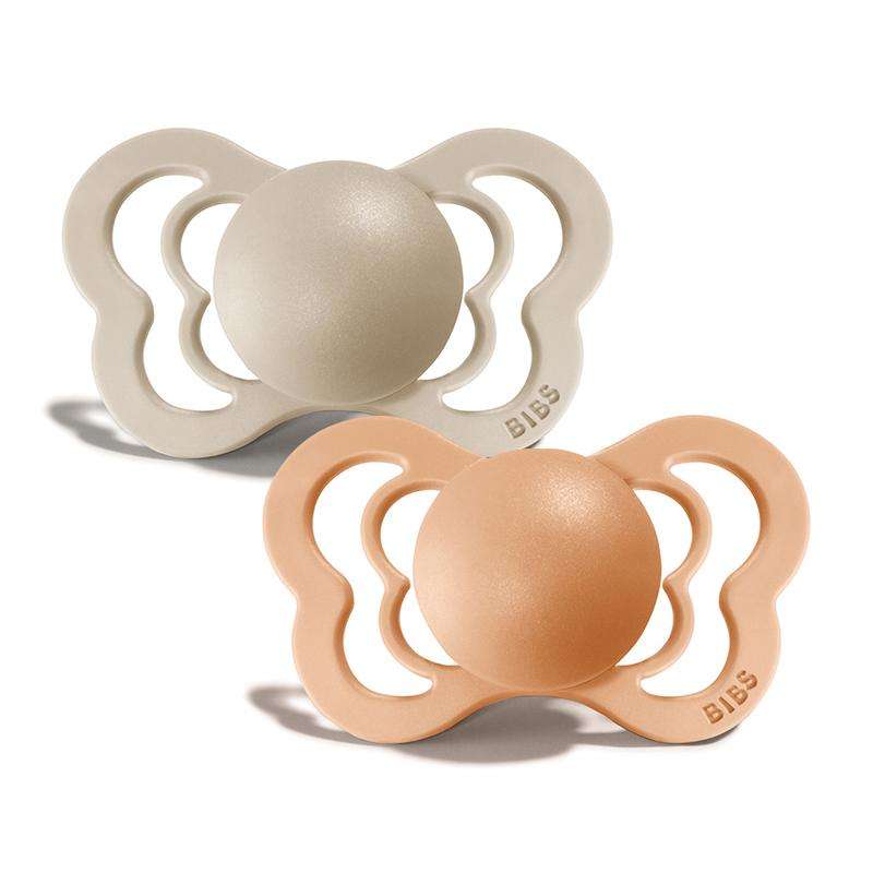 BIBS Couture Pacifier - 2-Pack - Size 1 - Natural rubber - Vanilla/Peach