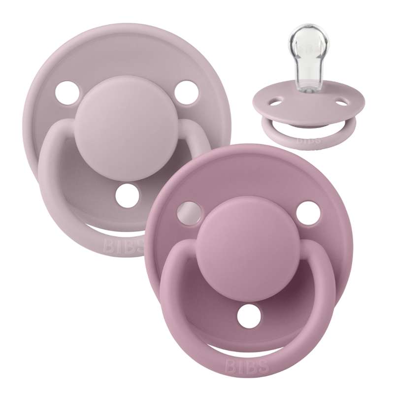 BIBS De Lux Pacifier - 2-Pack - Onesize - Silicone - Dusky Lilac/Heather