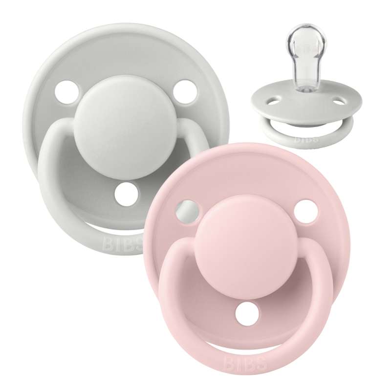BIBS De Lux Pacifier - 2-Pack - Onesize - Silicone - Haze/Blossom