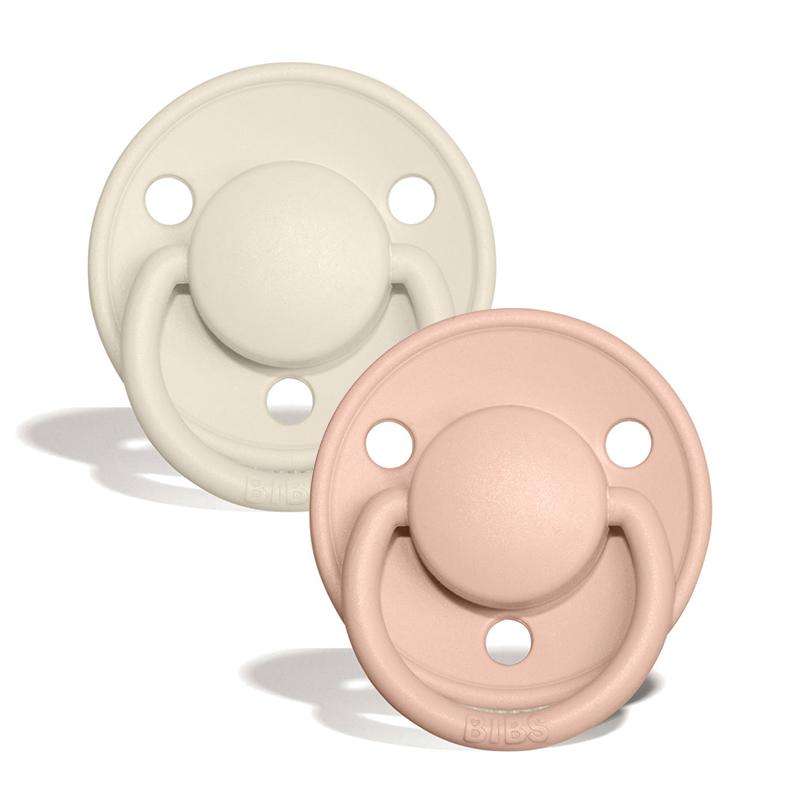 BIBS De Lux Pacifier - 2-Pack - Onesize - Silicone - Ivory/Blush