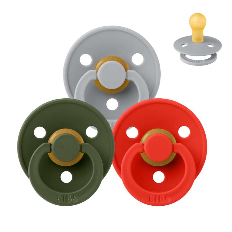 BIBS Round Colour Pacifier - Bundle - 3 pcs. - Size 1 - The Christmas Collection