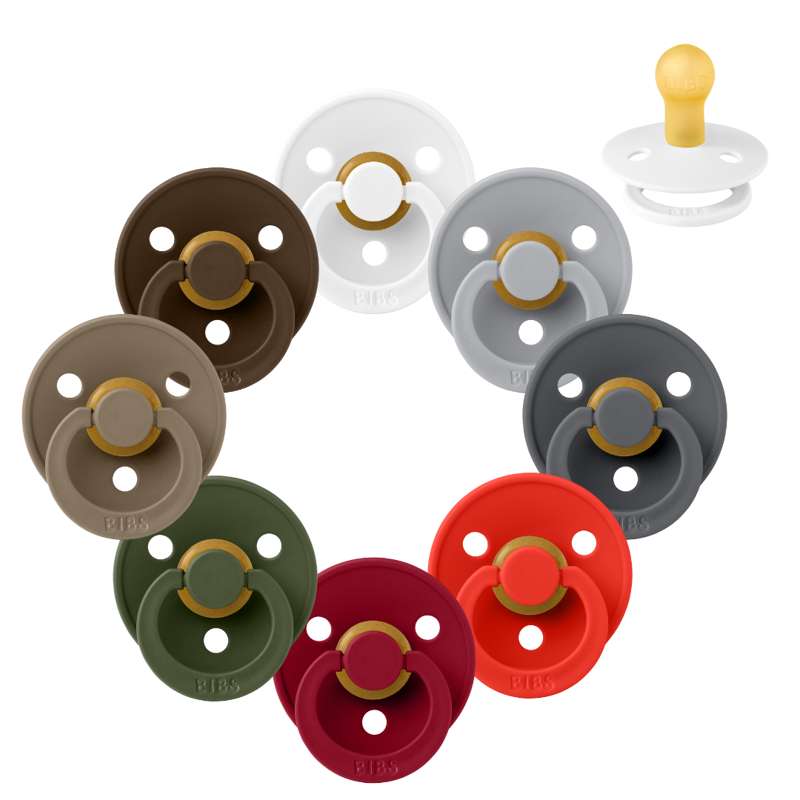 BIBS Round Colour Pacifier - Bundle - 8 pcs. - Size 1 - The Christmas Collection