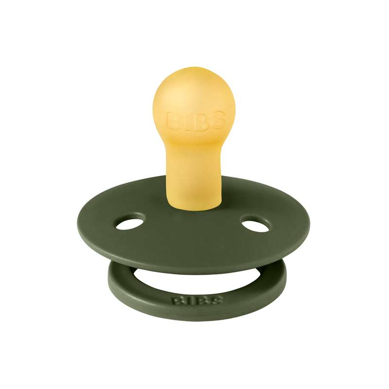 BIBS Round Colour Pacifier - Size 1 - Natural rubber - Hunter Green