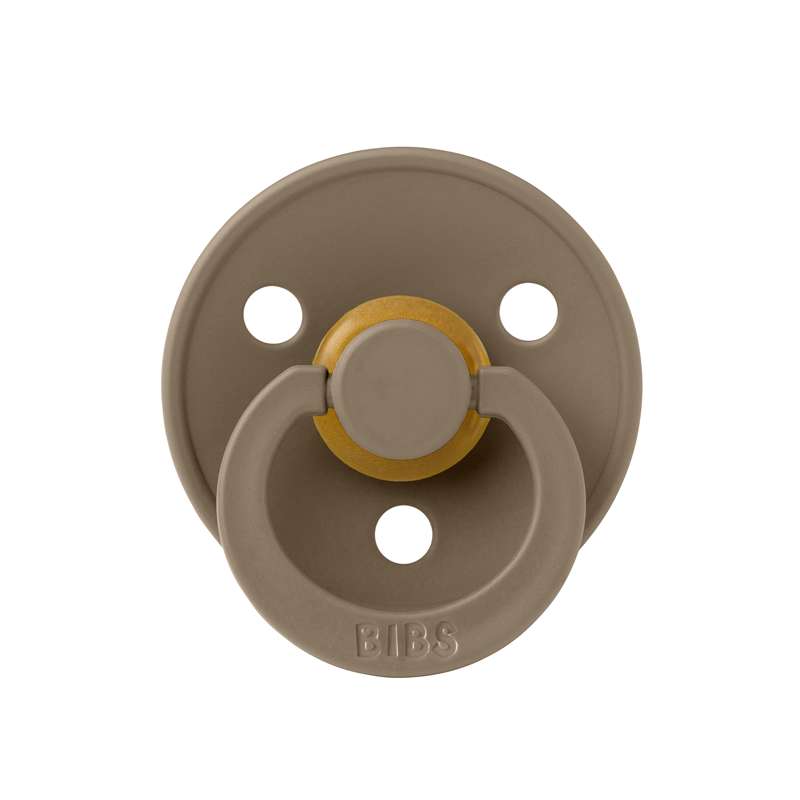 BIBS Round Colour Pacifier - Size 2 - Natural rubber - Dark Oak