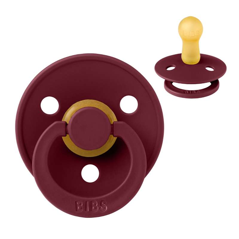 BIBS Round Colour Pacifier - Size 2 - Natural rubber - Elderberry