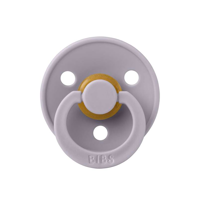 BIBS Round Colour Pacifier - Size 2 - Natural rubber - Fossil Grey