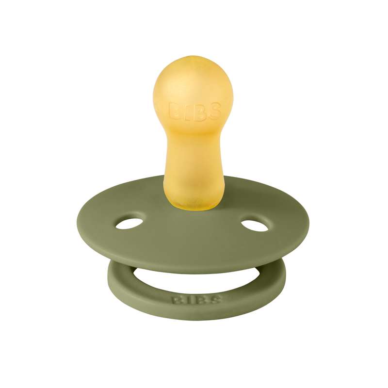 BIBS Round Colour Pacifier - Size 2 - Natural rubber - Olive