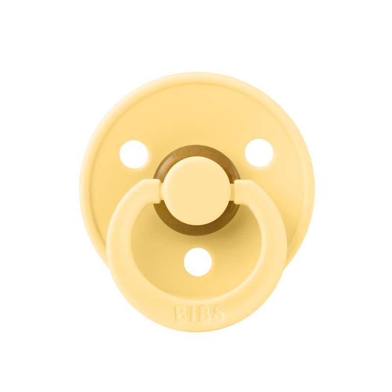 BIBS Round Colour Pacifier - Size 2 - Natural rubber - Pale Butter