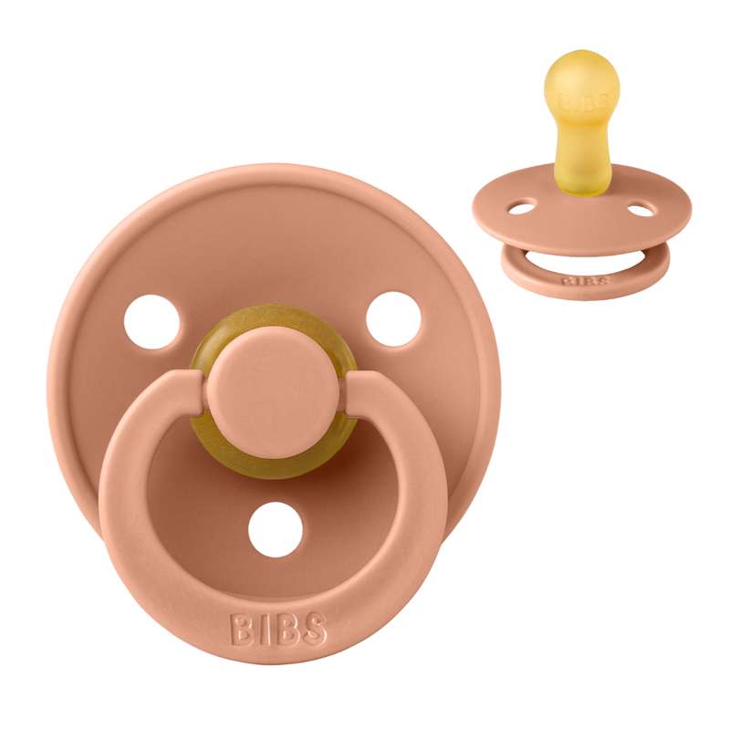 BIBS Round Colour Pacifier - Size 2 - Natural rubber - Peach