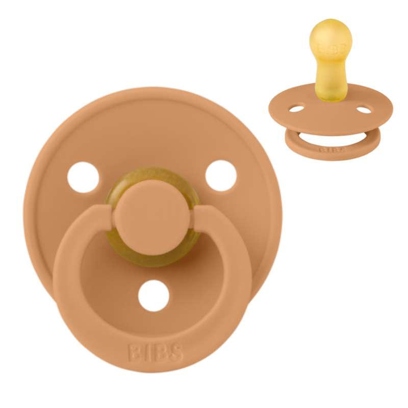 BIBS Round Colour Pacifier - Size 2 - Natural rubber - Pumpkin
