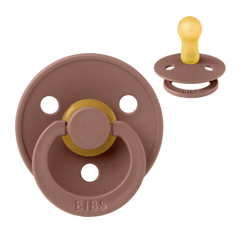 BIBS Round Colour Pacifier - Size 2 - Natural rubber - Woodchuck