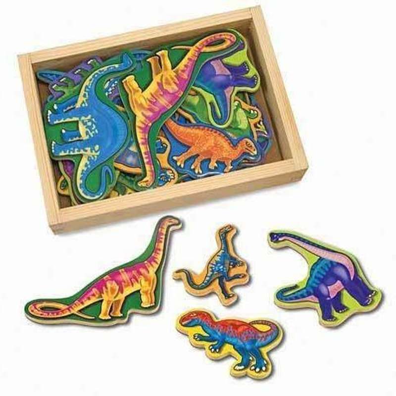 Melissa & Doug 20 Wooden Magnets - Dinosaurs