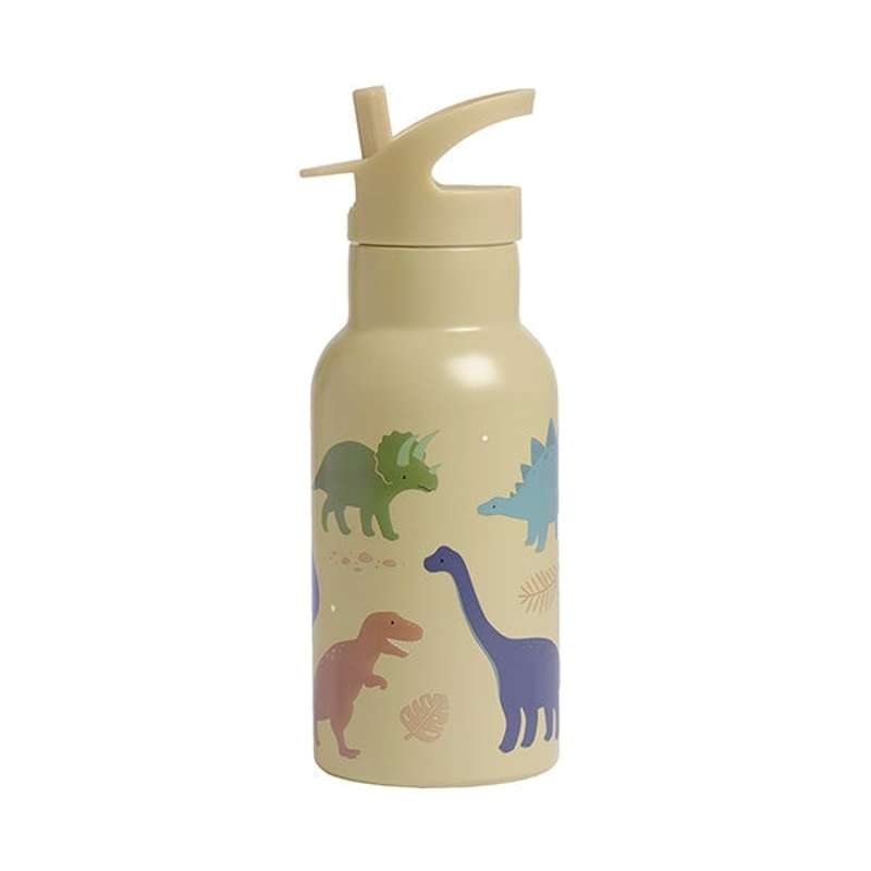 A Little Lovely Company Thermos Flask - 350 ml - Dinosaur - Olive