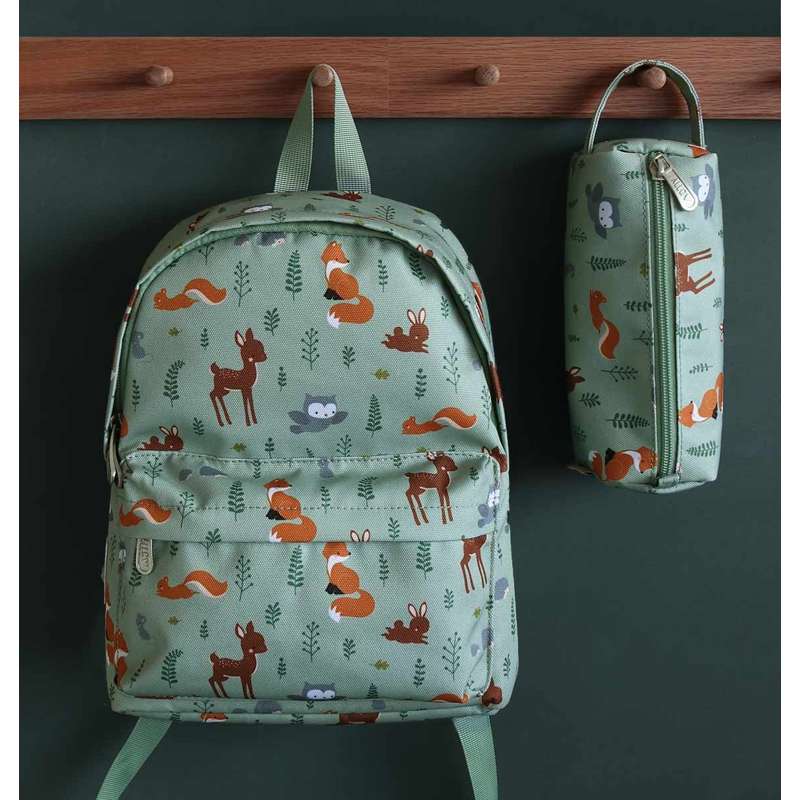 A Little Lovely Company Children's Backpack - Forest Friends - Sage