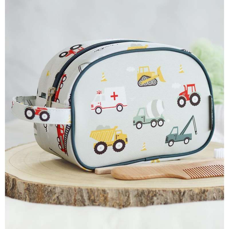 A Little Lovely Company Toiletry Bag - Vehicles - Blue