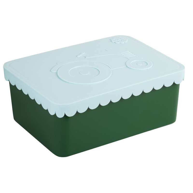 Blafre Lunchbox with 1 Compartment - Tractor - Light Blue/Green