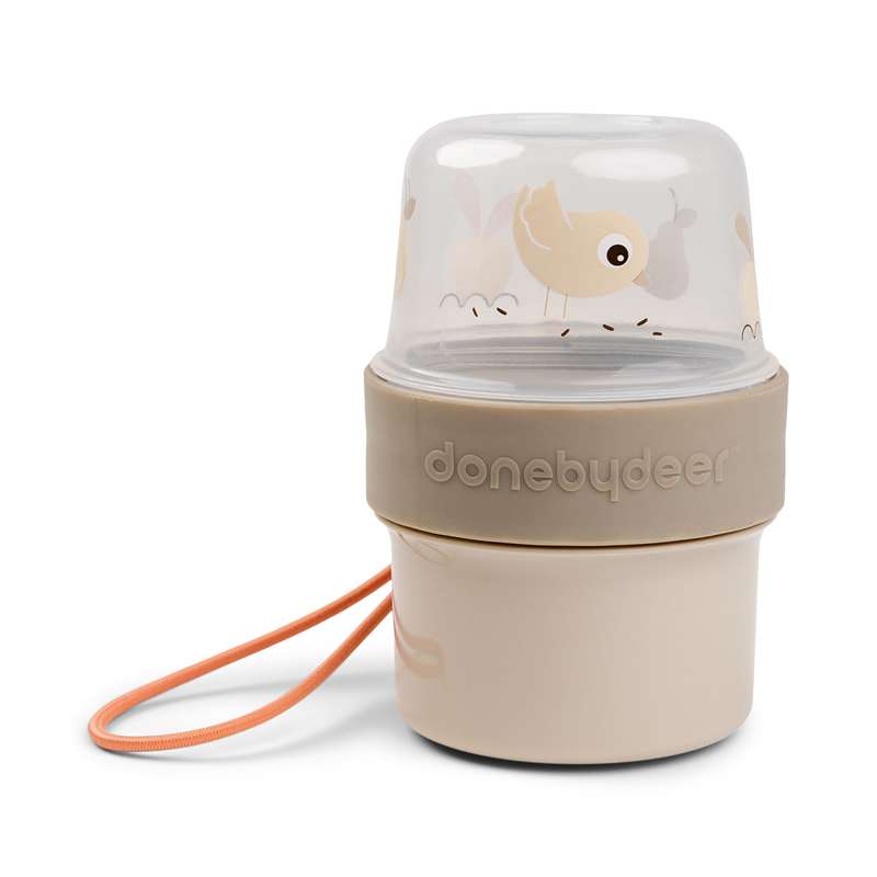 Done by Deer To go 2-way snack container S Birdee Sand