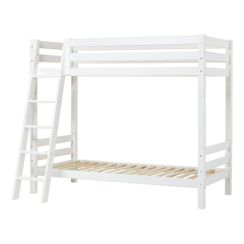 Hoppekids ECO Luxury High Loft Bed 90x200cm with slanted ladder, White
