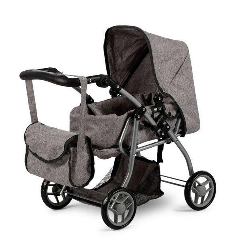 MaMaMeMo Doll Stroller with Carrycot - Gray