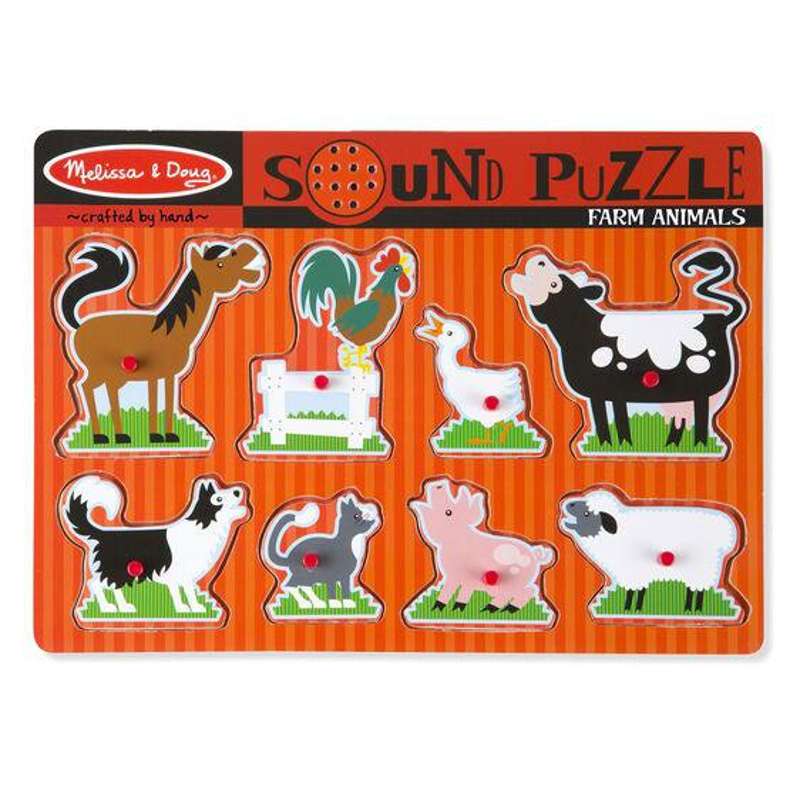 Melissa & Doug Button Puzzle with Sound - Farm Animals