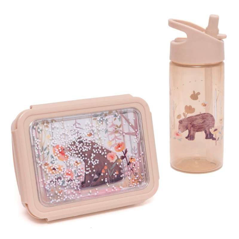 Petit Monkey Sampak - Lunchbox and Water Bottle - Humming Bear
