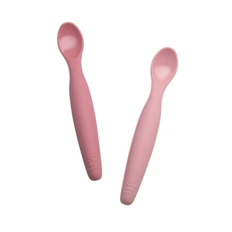 Silicone spoon set, long, blossom pink