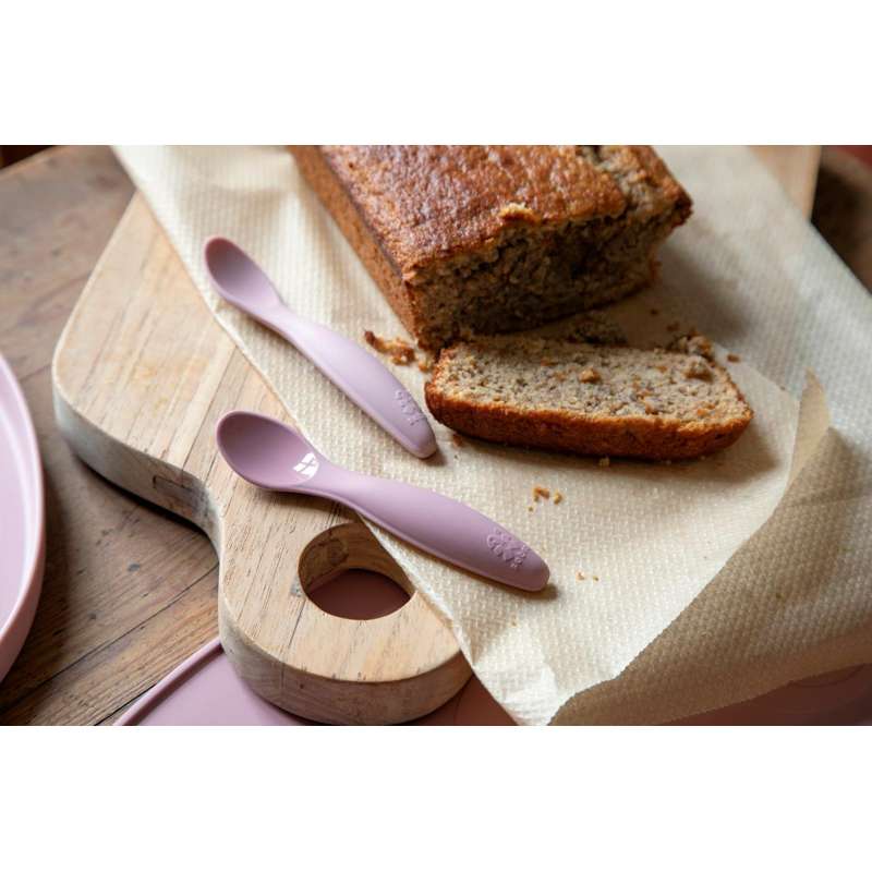 Sebra Silicone cutlery set - blossom pink