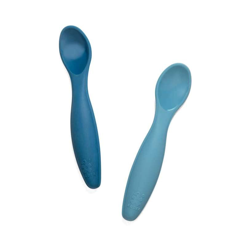Sebra Silicone cutlery set - vintage blue