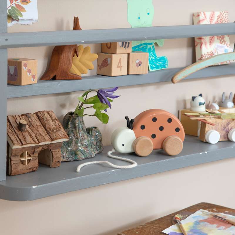 Wooden pull-along toy, Luca the ladybird