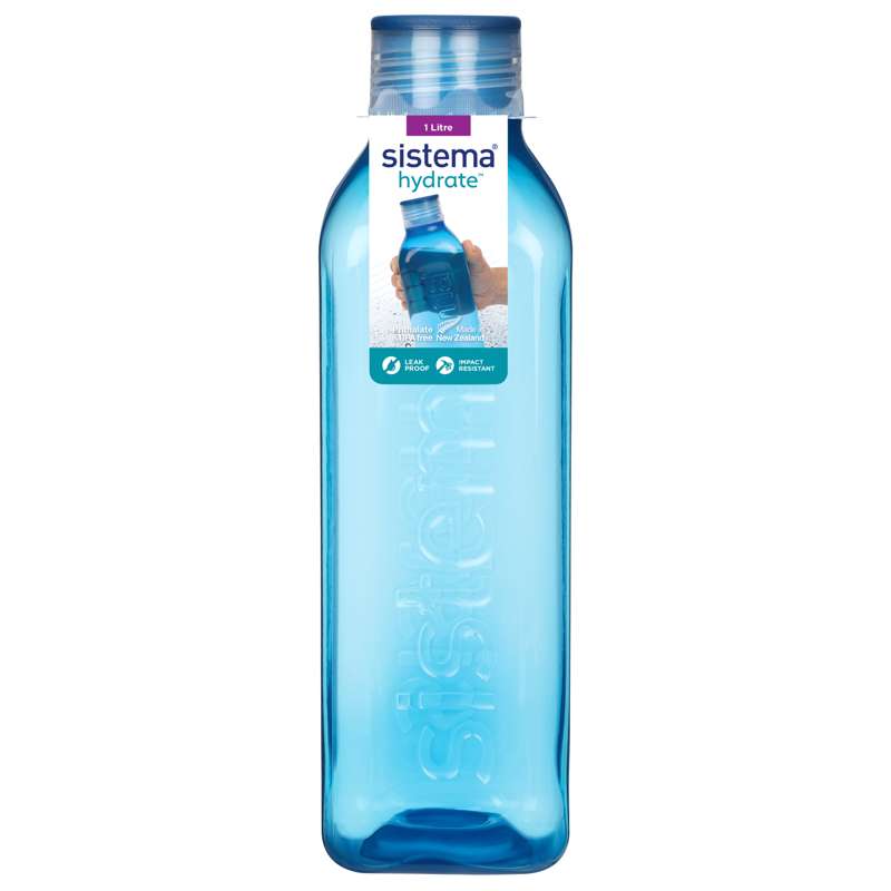 Sistema Water Bottle - Square - 1L - Ocean Blue