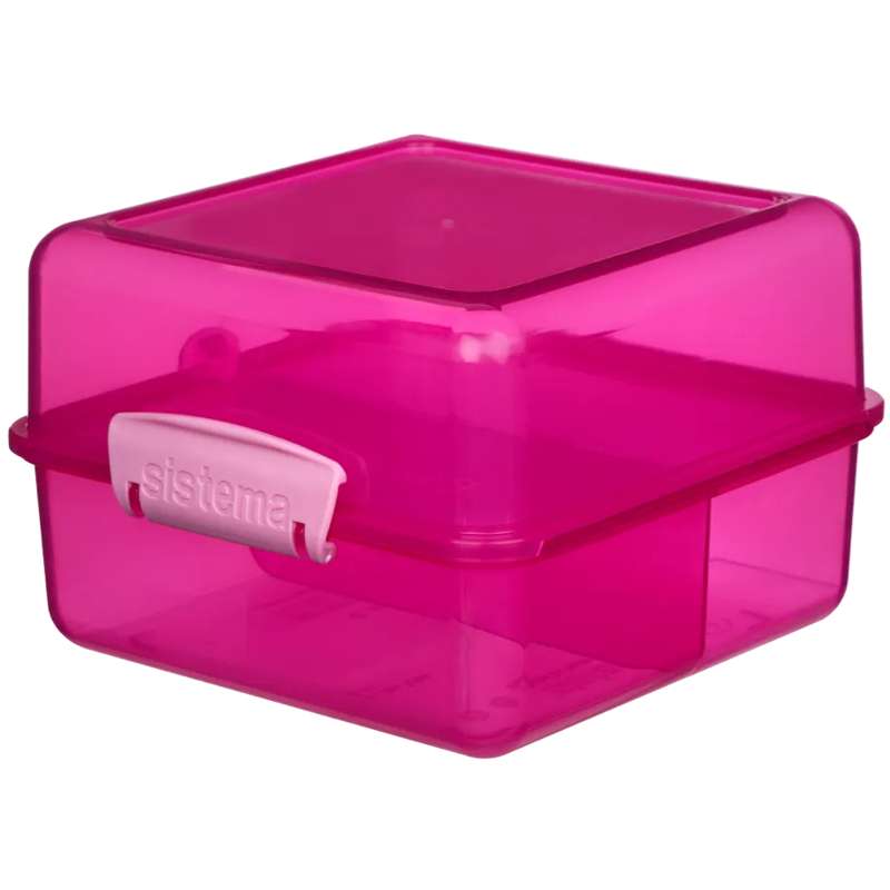 Sistema Lunch Box - Lunch Cube - Divided into 2 Layers - 1.4L - Pink