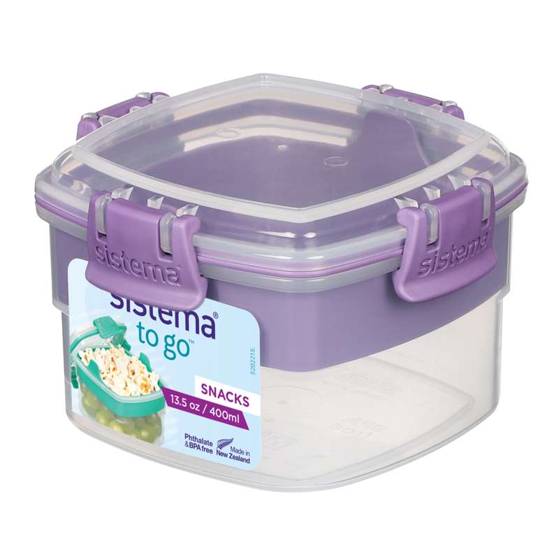 Snackbox System - To Go - 2-Part - 400 ml - Clear/Misty Purple
