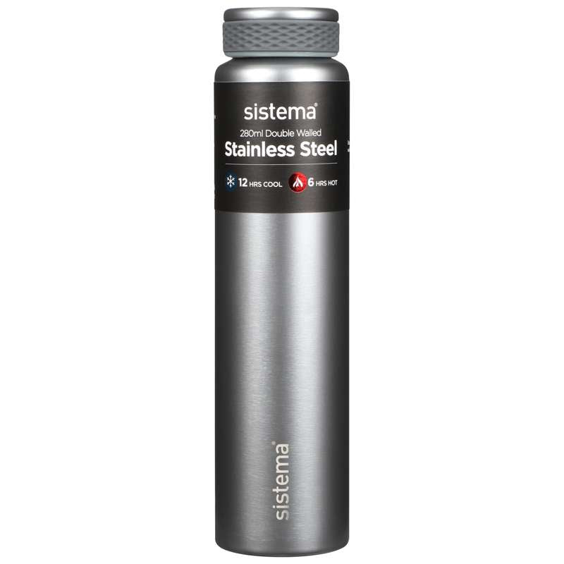 Sistema Water Bottle - Stainless Steel - 280 ml - Light Grey
