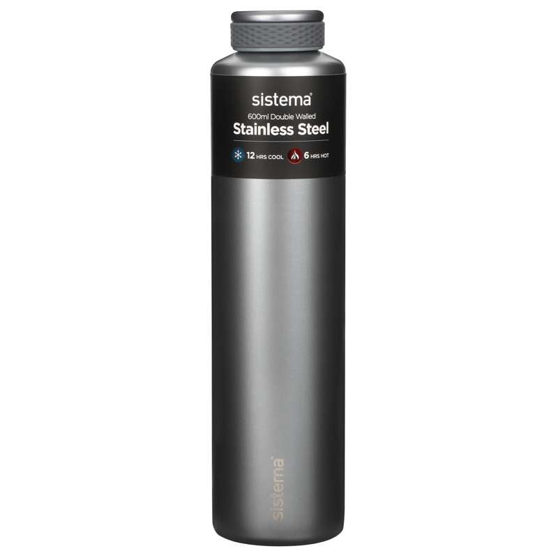 Sistema Water Bottle - Stainless Steel - 600 ml - Gray