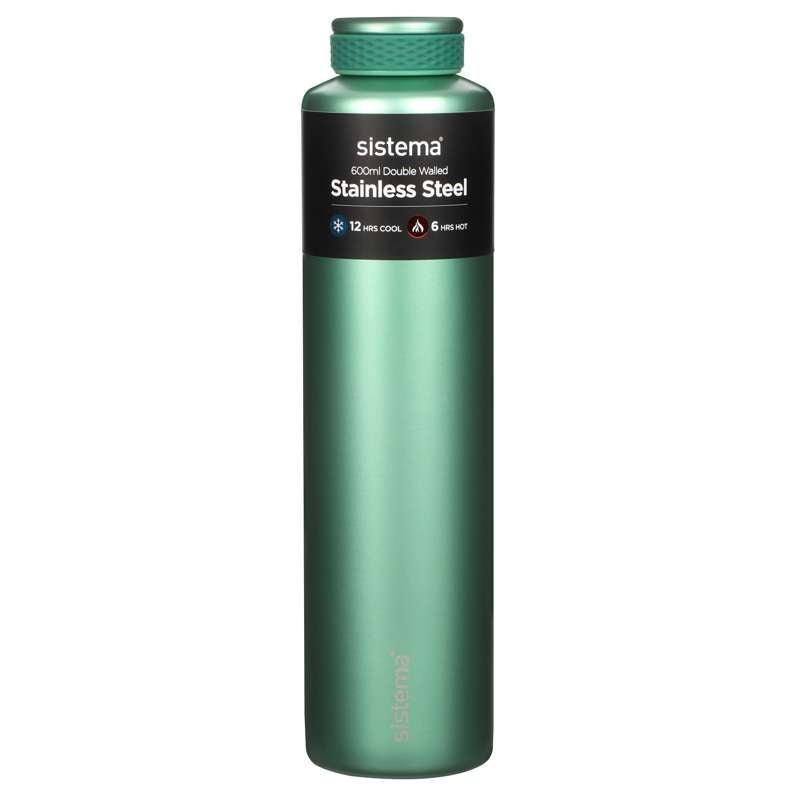 Sistema Water Bottle - Stainless Steel - 600 ml - Green