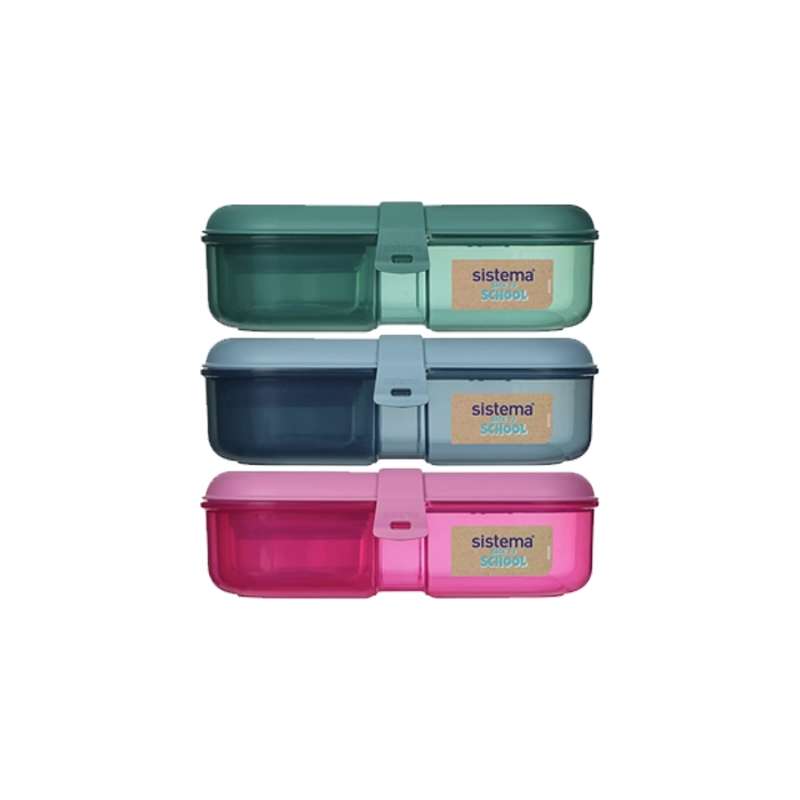 Sistema Lunch Box - Ribbon Lunch - Compartmentalized with Container - 1.1L - Back to School - Deep Sky