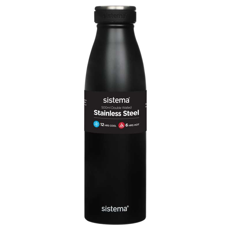 Thermos Flask System - Stainless Steel - 500 ml - Black