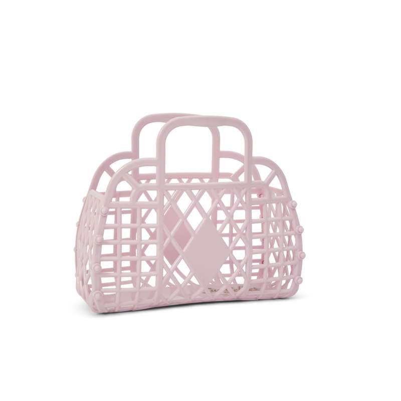Sun Jellies Retro Basket Beach Bag - Mini - Pink