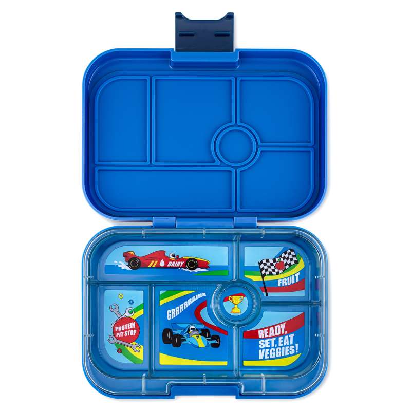 Yumbox Lunchbox - Original - 6 compartments - Surf Blue/Race Cars